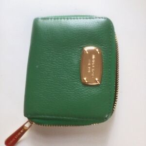 Michael Kors Emerald Green Small Leather Wallet with Gold Details